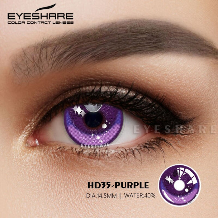 EYESHARE コスプレカラーコンタクトレンズ目美容メイクハロウィン青紫コンタクトレンズ目化粧品カラーレンズ目