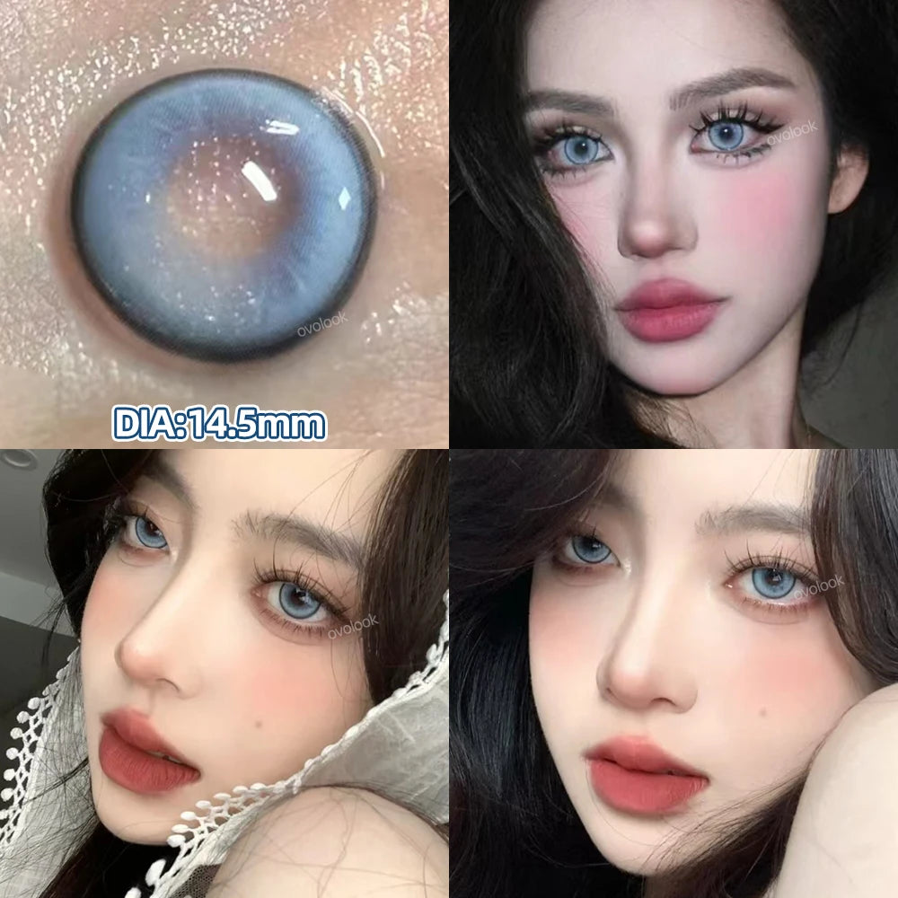 Blue Lenses  Myopia Color Contact Lenses Fashion Pupils Large Diameter Eye Colores Beauty Green Lenses OVO