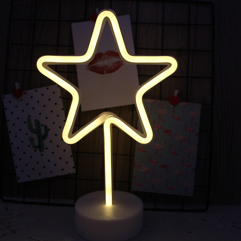レインボーユニコーンネオン Led ナイトランプ女の子の寝室暖かい夜の光ルーム装飾 3d アクリルテーブルデスクランプギフト