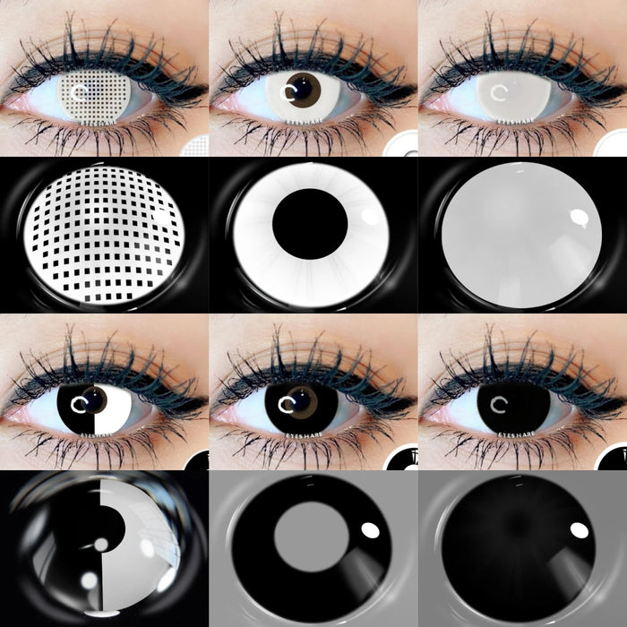 EYESHARE Halloween 1 Pair Colored Contact Lenses For Eyes White Lenses Black Lens Anime Cosplay Contact Lens Beauty Makeup Lens