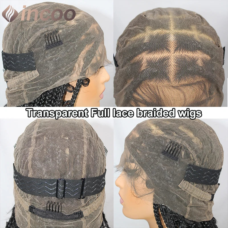 36 Inches Synthetic Lace Braided Wigs Butterfly Braids Lace Wig