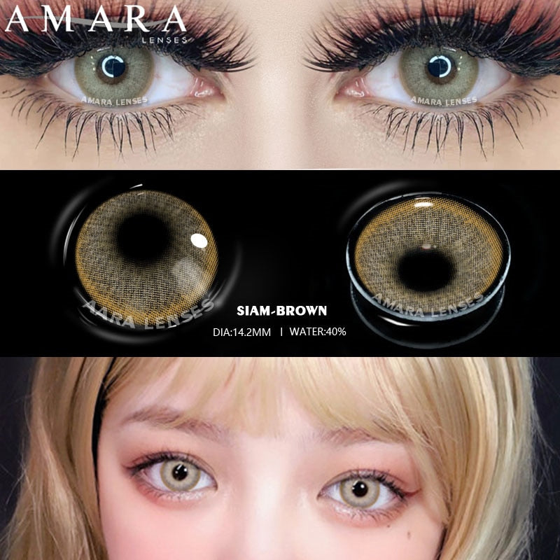 AMARA 1 Pair Color Contact Lenses for Eyes Natural Brown Lenses Beauty Fashion Monet lense Blue Lenses Green Eye Contact