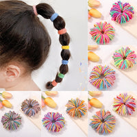New 100Pcs/lot Hair Bands Girls Candy Color Elastic Rubber Band Hair Bands Child Baby Headband Scrunchie Kids Hair Accessories