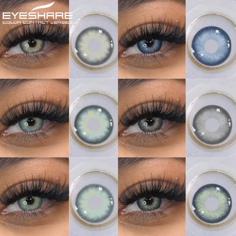Natural Colored Eye Lenses Cosmetics Blue Lenses Green Eye Contact Lenses Gray Pupils