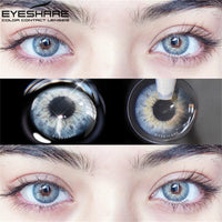 EYESHARE Color Contact Lenses for Eyes 2pcs Natural Brown Contact Lenses Gray Blue Lenses Yearly Beautiful Pupil Contact Lenses