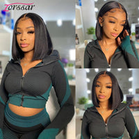 Wear And Go Glueless Wig Human Hair Ready To Wear 13x4 Lace Front Wigs Straight Short Bob Lace Wig For Black Women Preplucked