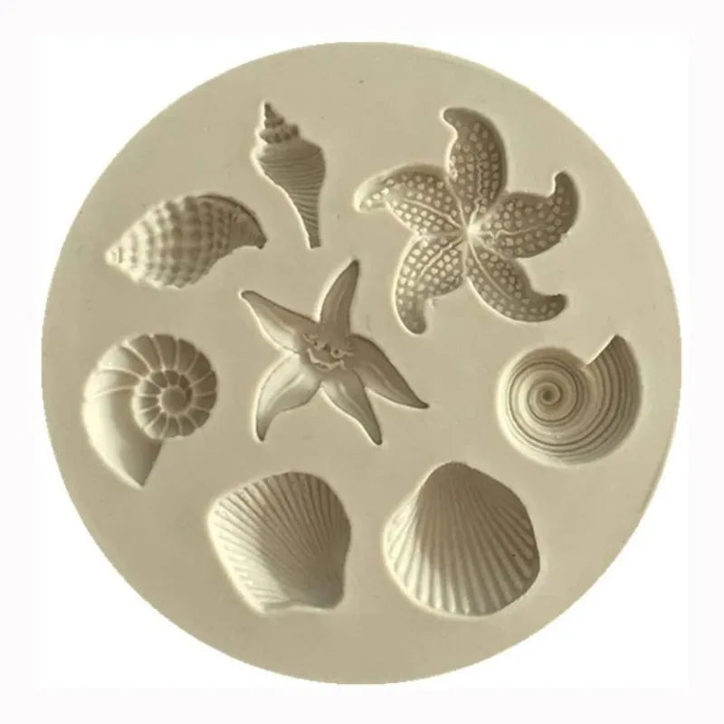 Shell Sea Fondant Mold Conch Shell Round Silicone Shell Baking Mold DIY Candy Cake Soap Jelly Sorbet Chocolate Mold