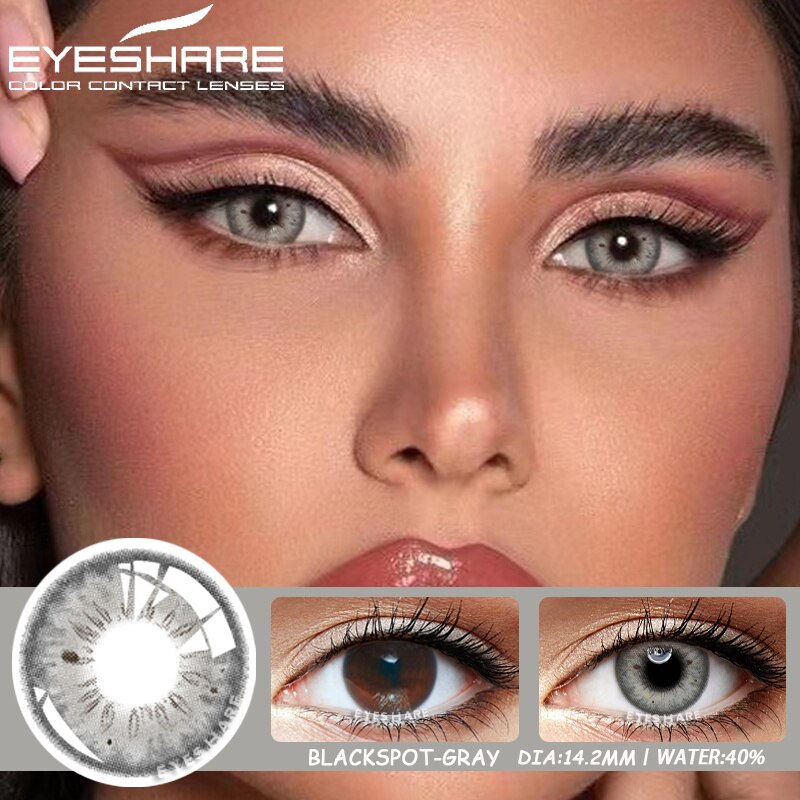 EYESHARE Color Contact Lenses for Eyes 2pcs Natural Brown Contact Lenses Gray Blue Lenses Yearly Beautiful Pupil Contact Lenses