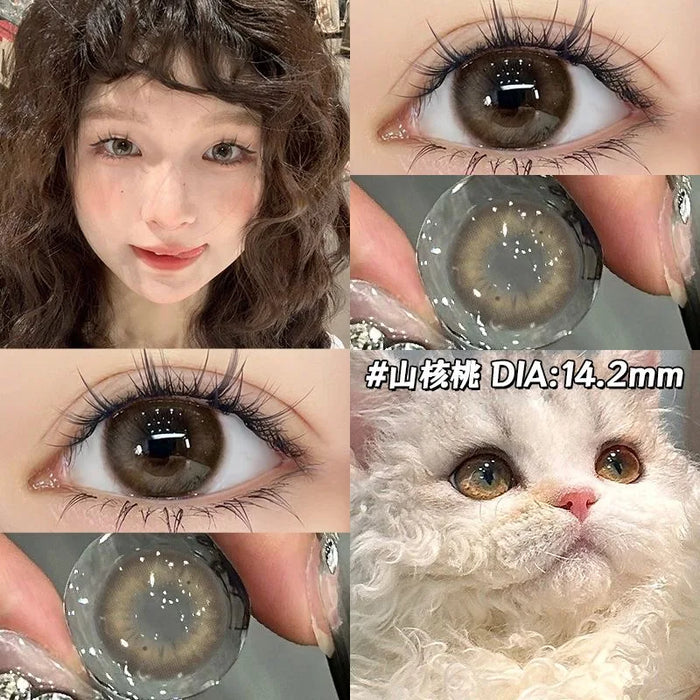 2PCS Yearly Korean Lenses Colored Contact Lenses for Eyes Myopia Lenses 0~-6.00 Big Eye Lenses Black Lenses YMX