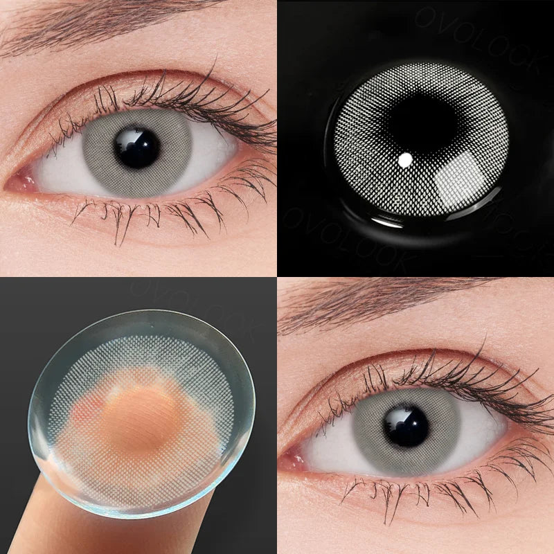 Beauty Lenses for Eyes Color Contact Lenses Natural Comestic Colored Eye Lenses Soft Eye Color Lens OVOLOOK-2pcs/pair 15 Tone