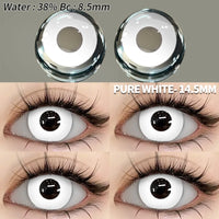 EYESHARE 1 Pair Halloween Colored Contact Lenses for Eyes Cosplay White Crazy Contact Lenses Anime Blue Eye Lenses Black Lenses