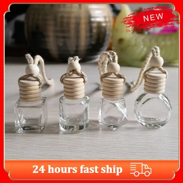 1~20PCS Car Hanging Glass Bottle Air Freshener Empty Bottle Aromatherapy Pendant Diffuser Car Decoration Aromatherapy Ornament