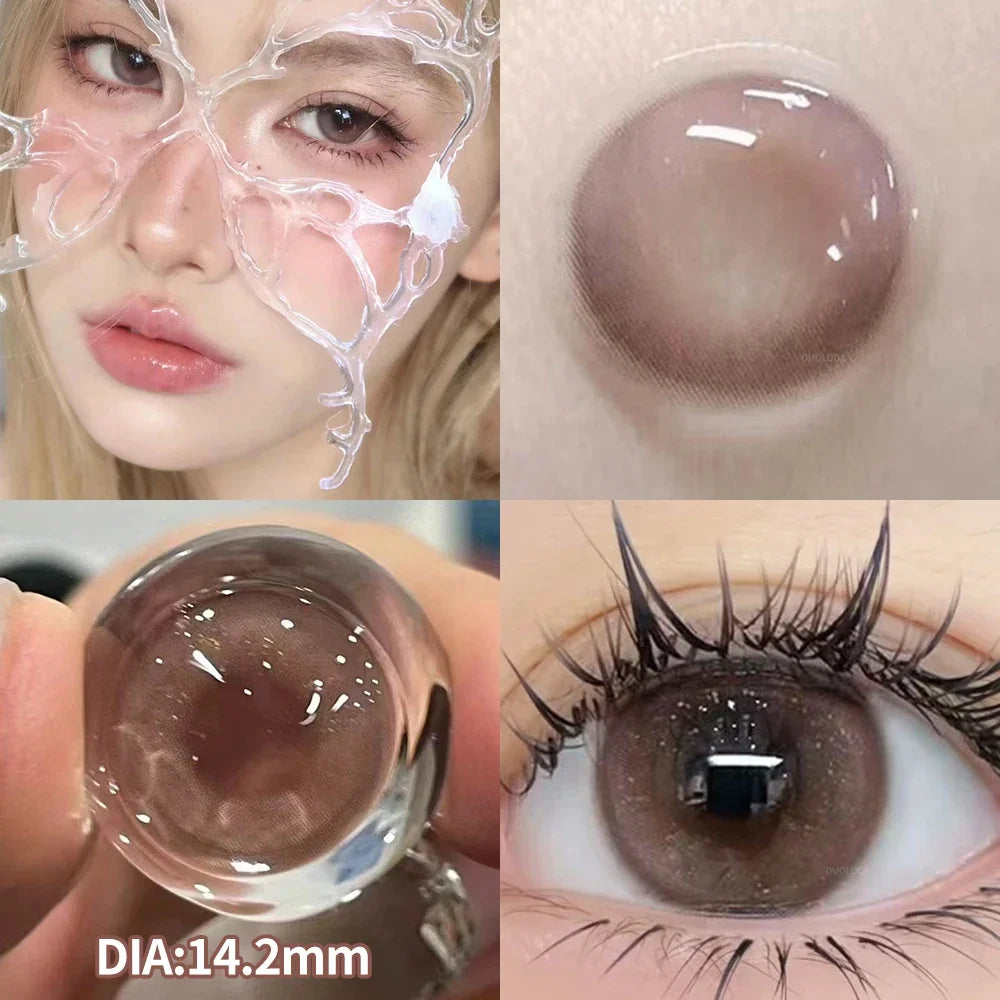 Contact Lenses Big Black Lenses Beauty Pupils Comestic Eye Color Lens 14.5mm/14.2mm OVOLOOK-2pcs/Pair