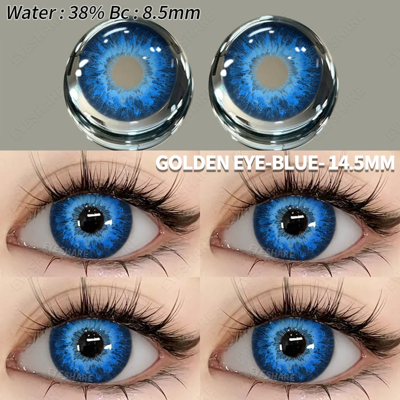 EYESHARE 1 Pair Halloween Colored Contact Lenses for Eyes Cosplay White Crazy Contact Lenses Anime Blue Eye Lenses Black Lenses