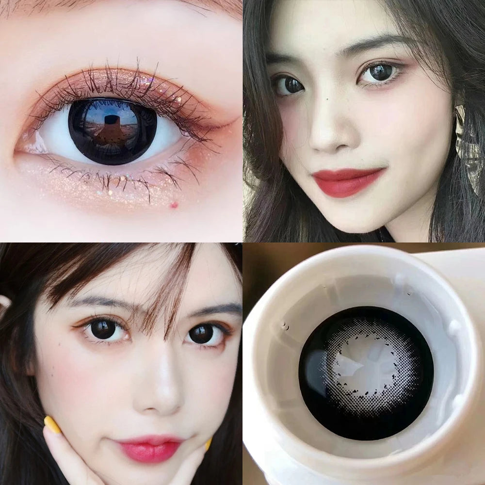 Contact Lenses Ovolook Big Black Lenses Pupils Comestic Eye Color Lens 14.5mm Yearly
