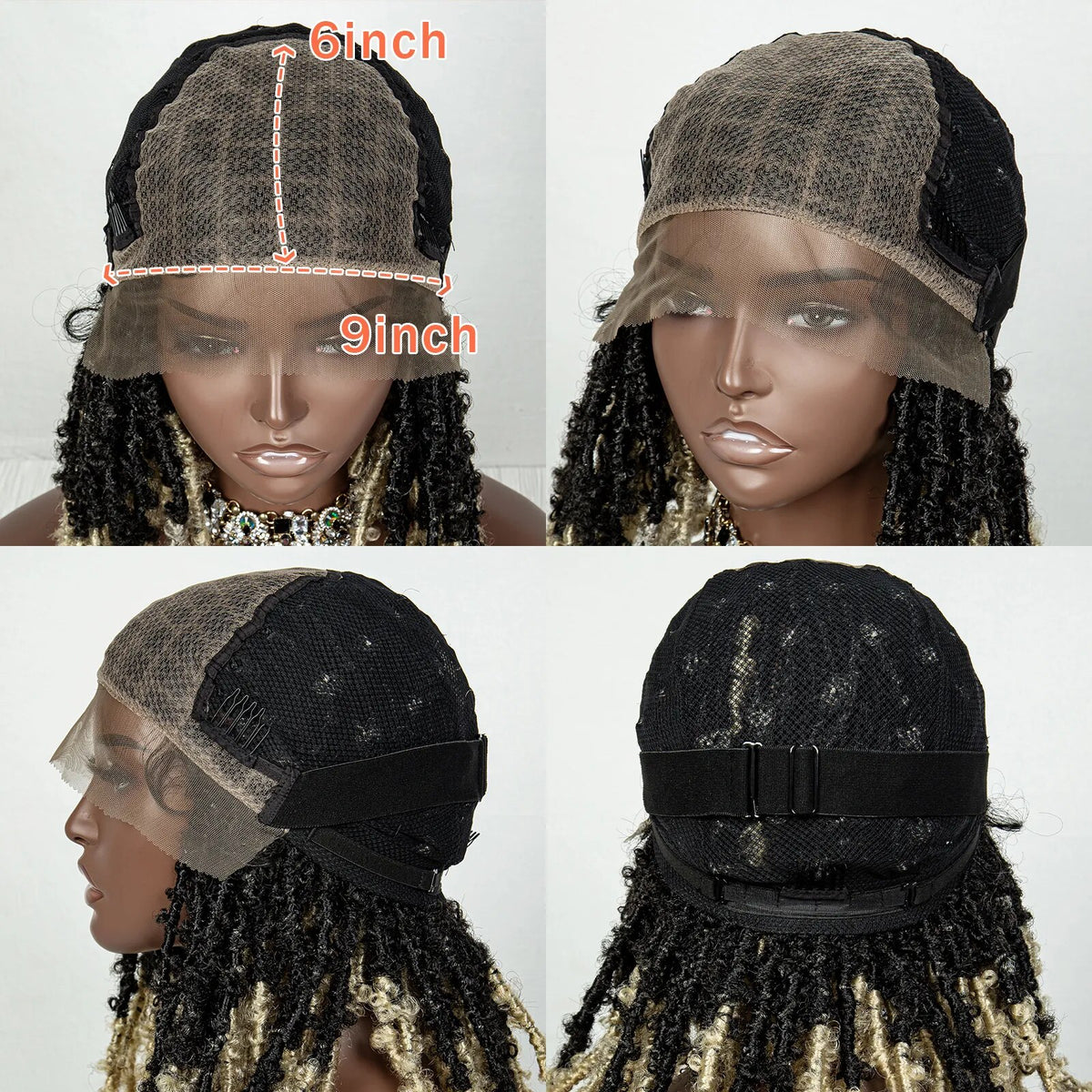 Synthetic Braided Bob Wigs Dreadlocks Lace Front Braiding Hair Wig Crochets Braids Wig Butterfly Locs Crochet Hair Wig for Women