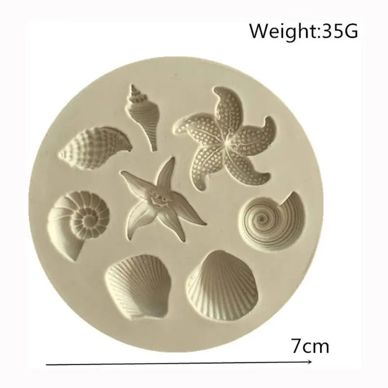 Shell Sea Fondant Mold Conch Shell Round Silicone Shell Baking Mold DIY Candy Cake Soap Jelly Sorbet Chocolate Mold