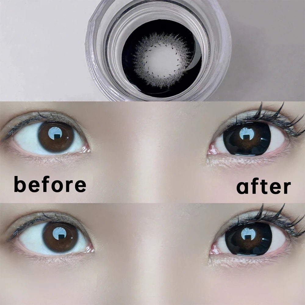 Contact Lenses Ovolook Big Black Lenses Pupils Comestic Eye Color Lens 14.5mm Yearly