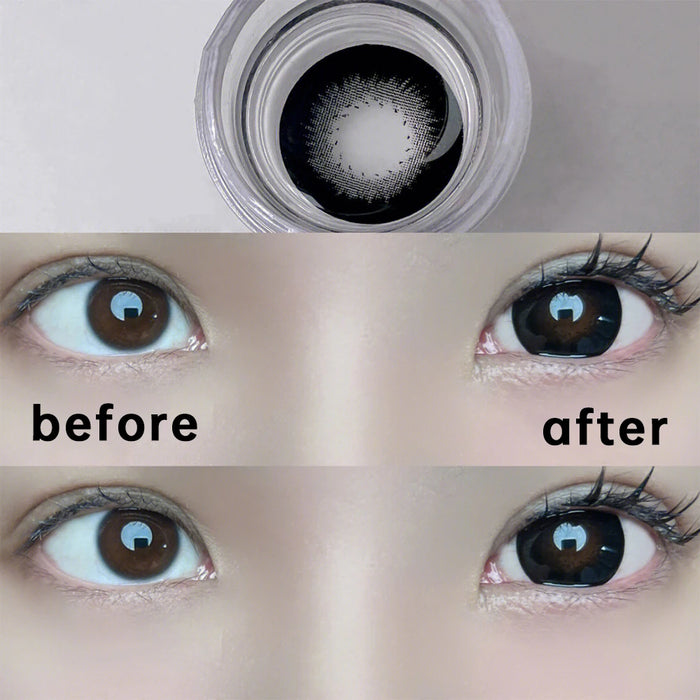 Contact Lenses Ovolook Big Black Lenses Pupils Comestic Eye Color Lens 14.5mm Yearly