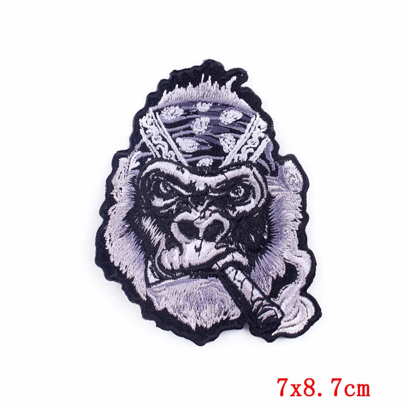 Motorcycle Biker/Punk Embroidery Patch On Clothes Iron On Patches For Clothing Thermoadhesive Patches For Clothes Animal Sticker