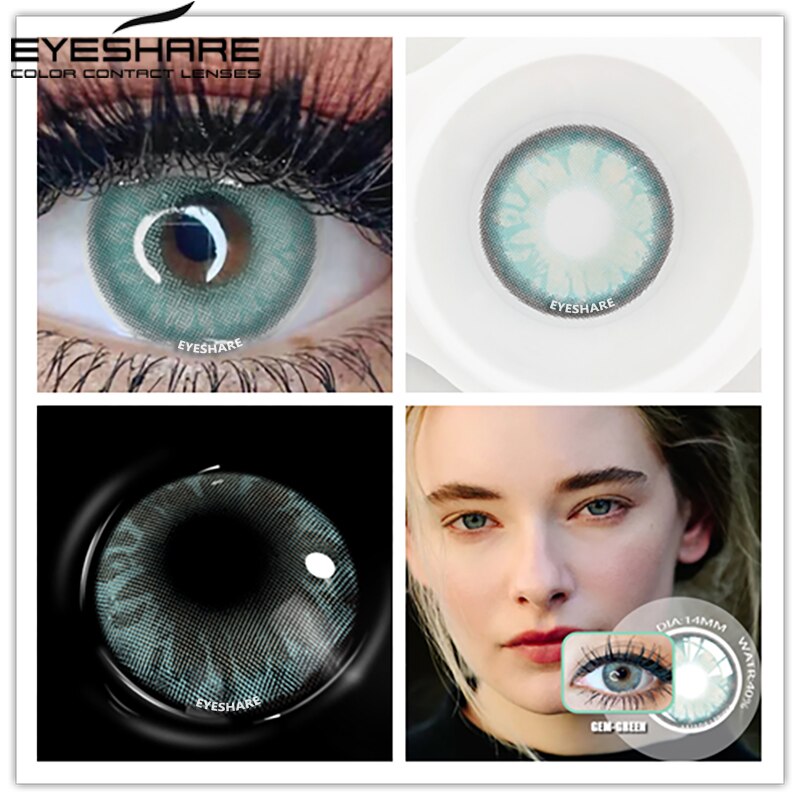 EYESHARE Eye Contacts 1pair DIAMOND Series BLUE Color Lenses Colored Contact Lens Beauty Eyes Cosmetic Eyecontact Contactlen