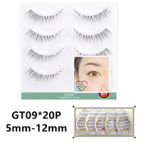 20pairs Natural False Eyelashes Thin Band Hand Made Short Lighter Eyelash Cosplay Korean Fashion Wispy Extension Makeup Tools