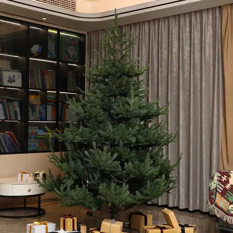 Pre-Lit PE PVC Mixed Artificial Christmas Tree Green Christmas Tree Indoor Outdoor Decoration Holiday 2024 Ornaments 1.5-2.1M