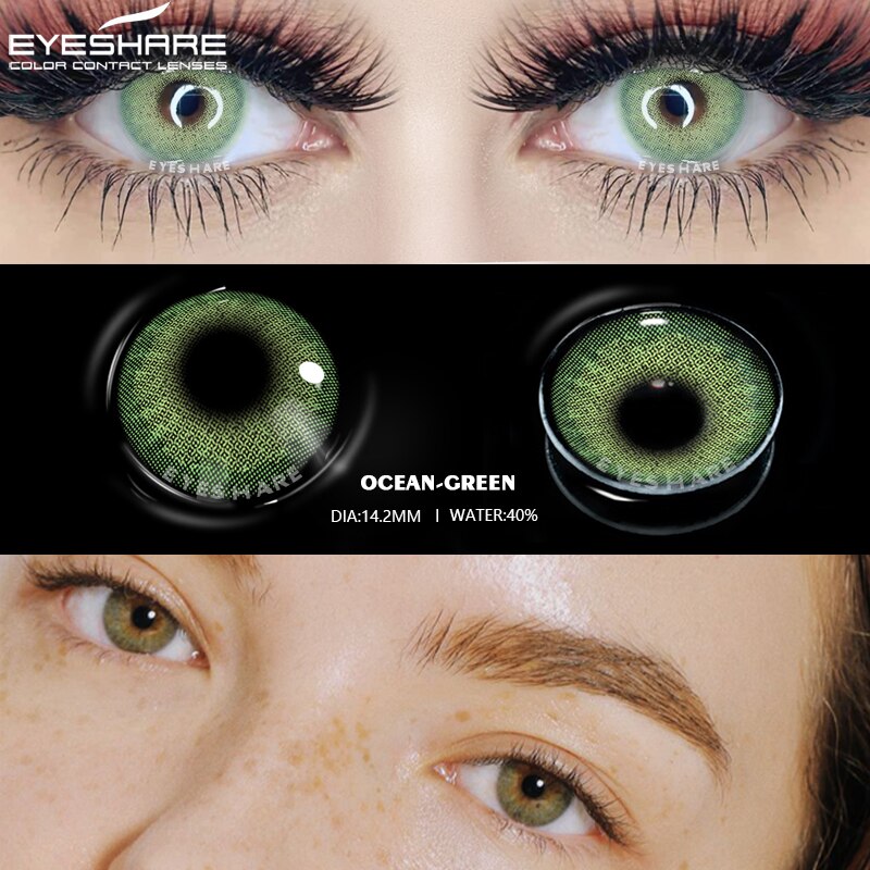 Color Lens Ocean Color Contact Lenses Beautiful Pupil Makeup Contact Lens Yearly Use Cosmetic Beauty Eye Lenses