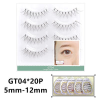 20pairs Natural False Eyelashes Thin Band Hand Made Short Lighter Eyelash Cosplay Korean Fashion Wispy Extension Makeup Tools