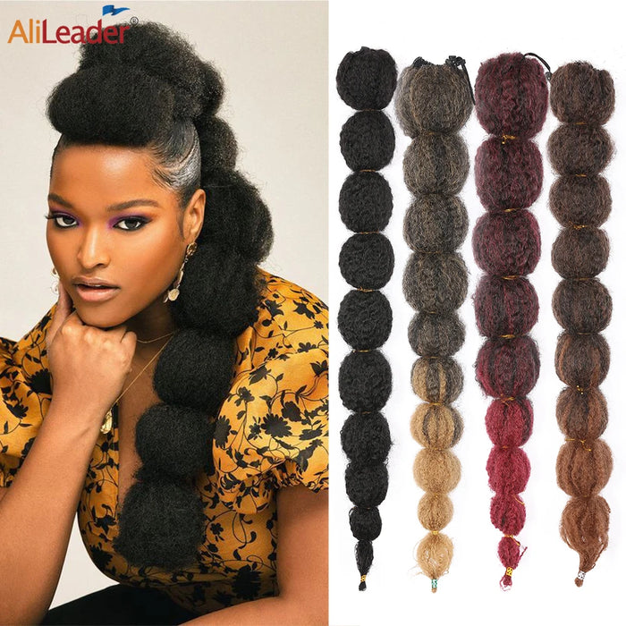 New Bubble Ponytail Afro Curly False Tail For Women Clip In Hairpiece Drawstring Ponytail Lantern Braid Ponytail