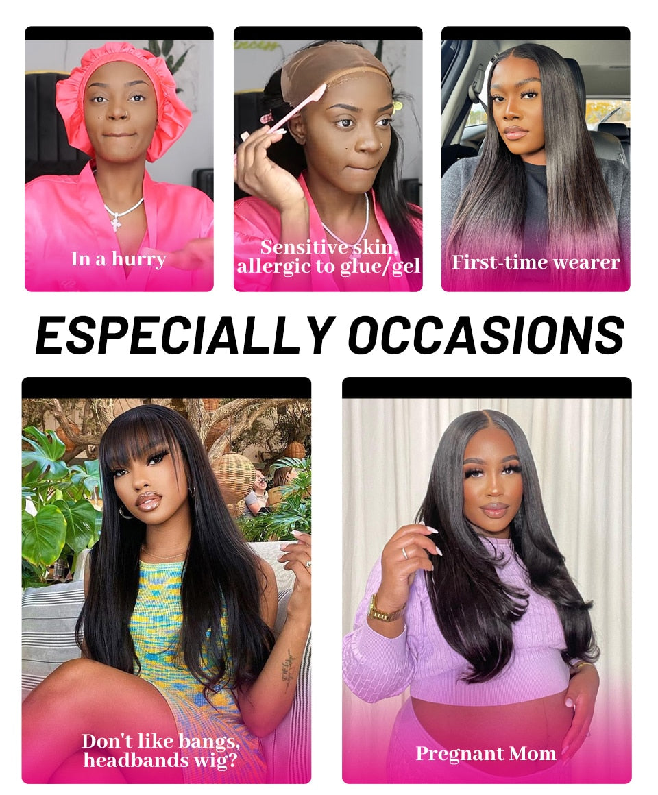 Wear And Go Glueless Wig Human Hair Ready To Wear 13x4 Lace Front Wigs Straight Short Bob Lace Wig For Black Women Preplucked