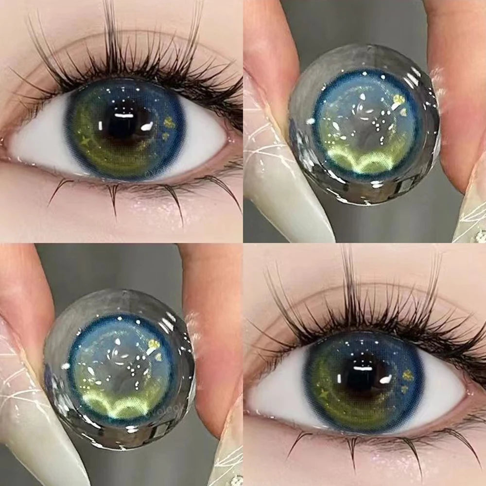 Myopia Contact Lenses with Diopters Blue Pupils Color Contact Lenses OVOLOOK Prescription Contact Lenses