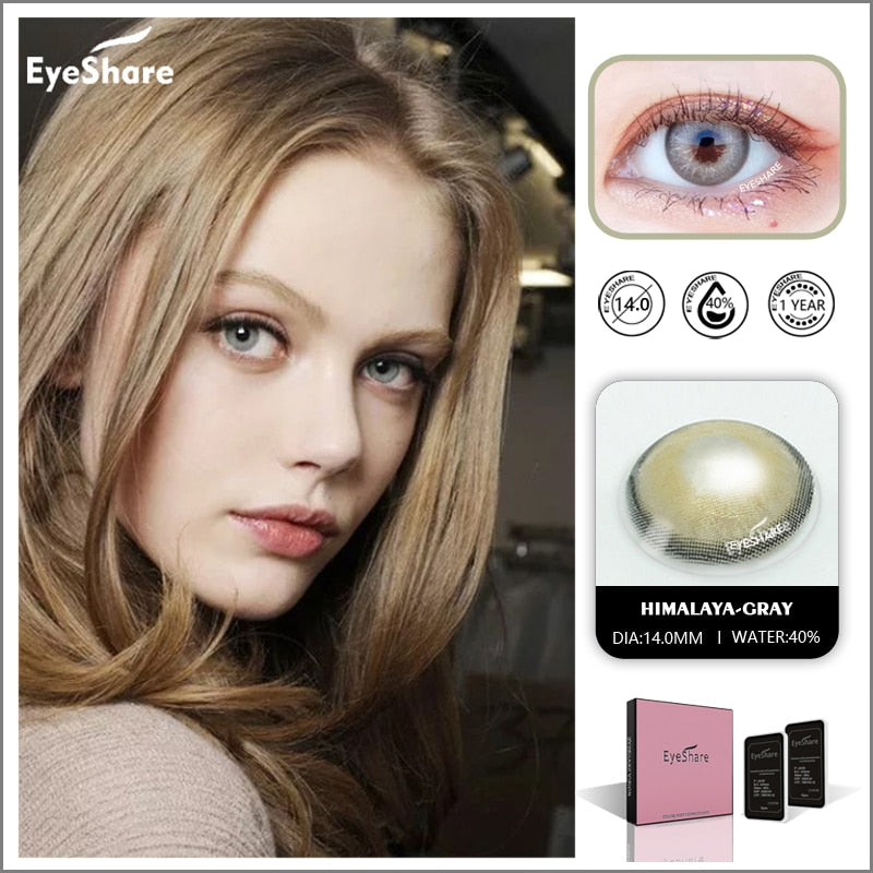 Color Lens Eyes 2pcs Natural Color Contact Lenses For Eyes Yearly Beauty Contact Lenses Eye Cosmetic blue Color Lens