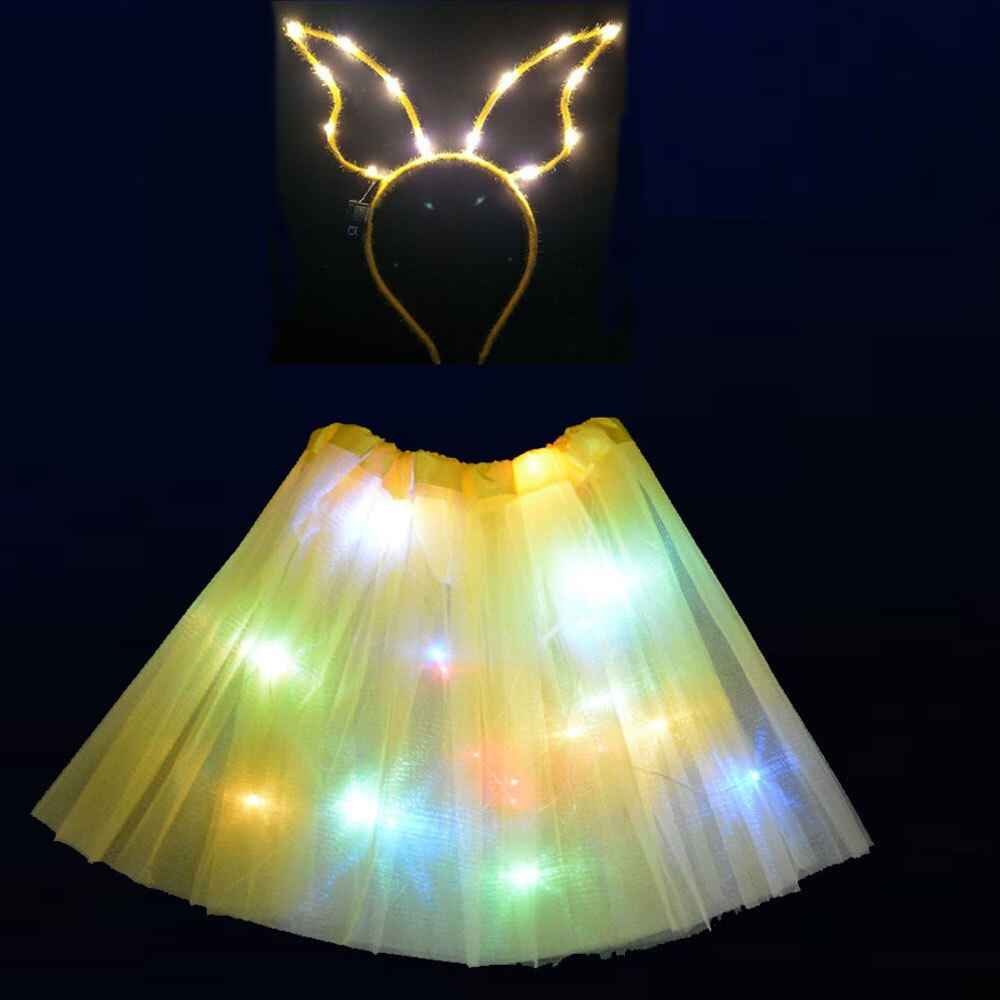 ライト LED フラワーガール子供服チュチュスカートプリンセスパーティートナカイ角カチューシャ鹿の耳誕生日クリスマスハロウィン