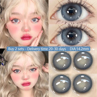 KSSEYE 1 Pair Korean Lenses Colored Contact Lenses  Myopia Beauty Pupil Soft Blue Lens