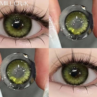 Color Contact Lenses yearly Myopia Lenses with Diopter Enlarge Bright Cosmetic Power Lens Make Up for  Beautiful Eyes YMX