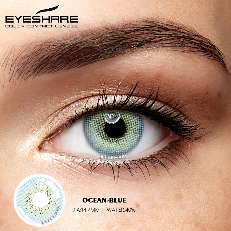 Color Lens Ocean Color Contact Lenses Beautiful Pupil Makeup Contact Lens Yearly Use Cosmetic Beauty Eye Lenses