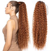 Long Curly Ponytail Extensions Synthetic Horse tails Curly False Tail For Women 32Inch Hairpiece Ponytail Hair Extensions