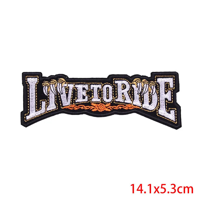 Motorcycle Biker/Punk Embroidery Patch On Clothes Iron On Patches For Clothing Thermoadhesive Patches For Clothes Animal Sticker