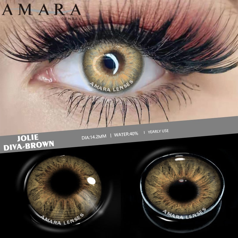 AMARA 1 Pair Colored Contact Lenses Natural Look Brown Eye Lenses Gray Contact Blue Lenses Fast Delivery Green Eye