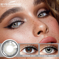 EYESHARE Color Contact Lenses for Eyes 2pcs Natural Brown Contact Lenses Gray Blue Lenses Yearly Beautiful Pupil Contact Lenses