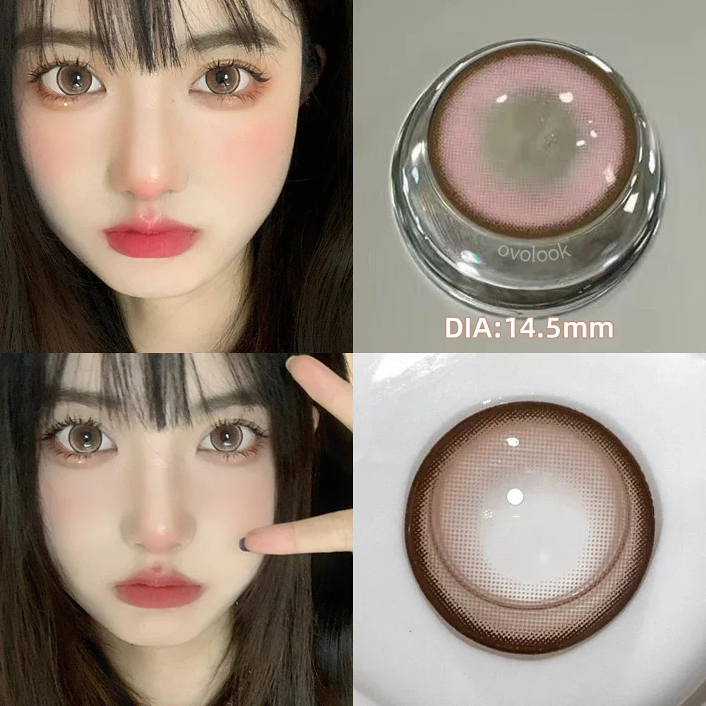 Contact Lenses Big Black Lenses Beauty Pupils Comestic Eye Color Lens 14.5mm/14.2mm OVOLOOK-2pcs/Pair