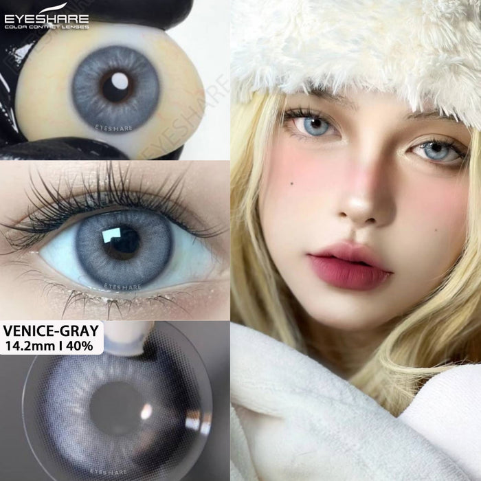 EYESHARE 1 ペア新しいカラーコンタクトレンズ目ナチュラルブラウン目コンタクトレンズ年間ファッションブルー目レンズカラーレンズ
