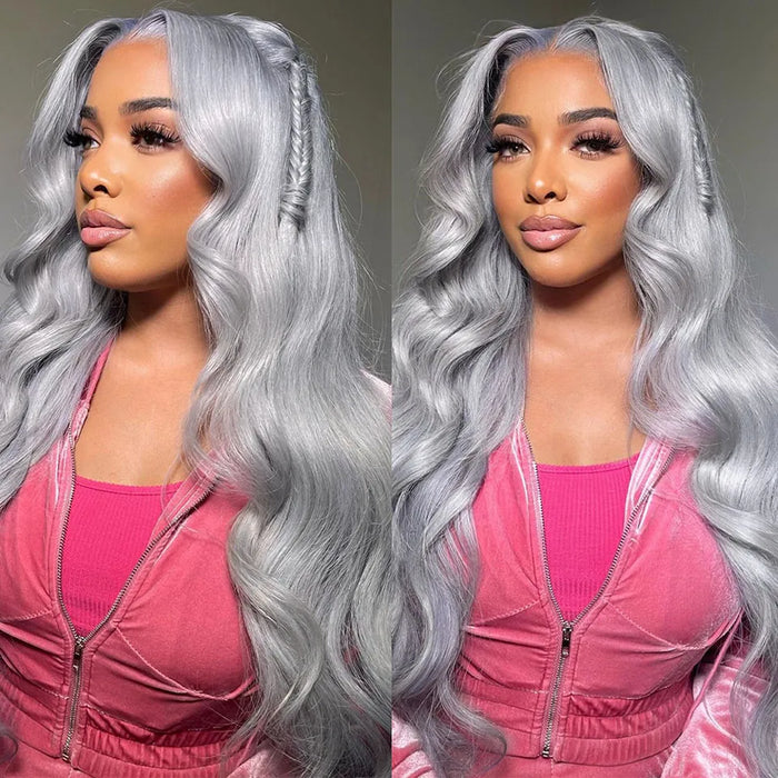 Gray Lace Front Wig Human Hair 13x4 Body Wave Lace Front Wig 4x4 Lace Closure Human hair Wigs