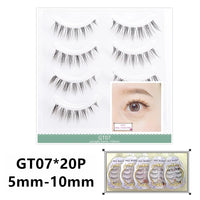 20pairs Natural False Eyelashes Thin Band Hand Made Short Lighter Eyelash Cosplay Korean Fashion Wispy Extension Makeup Tools