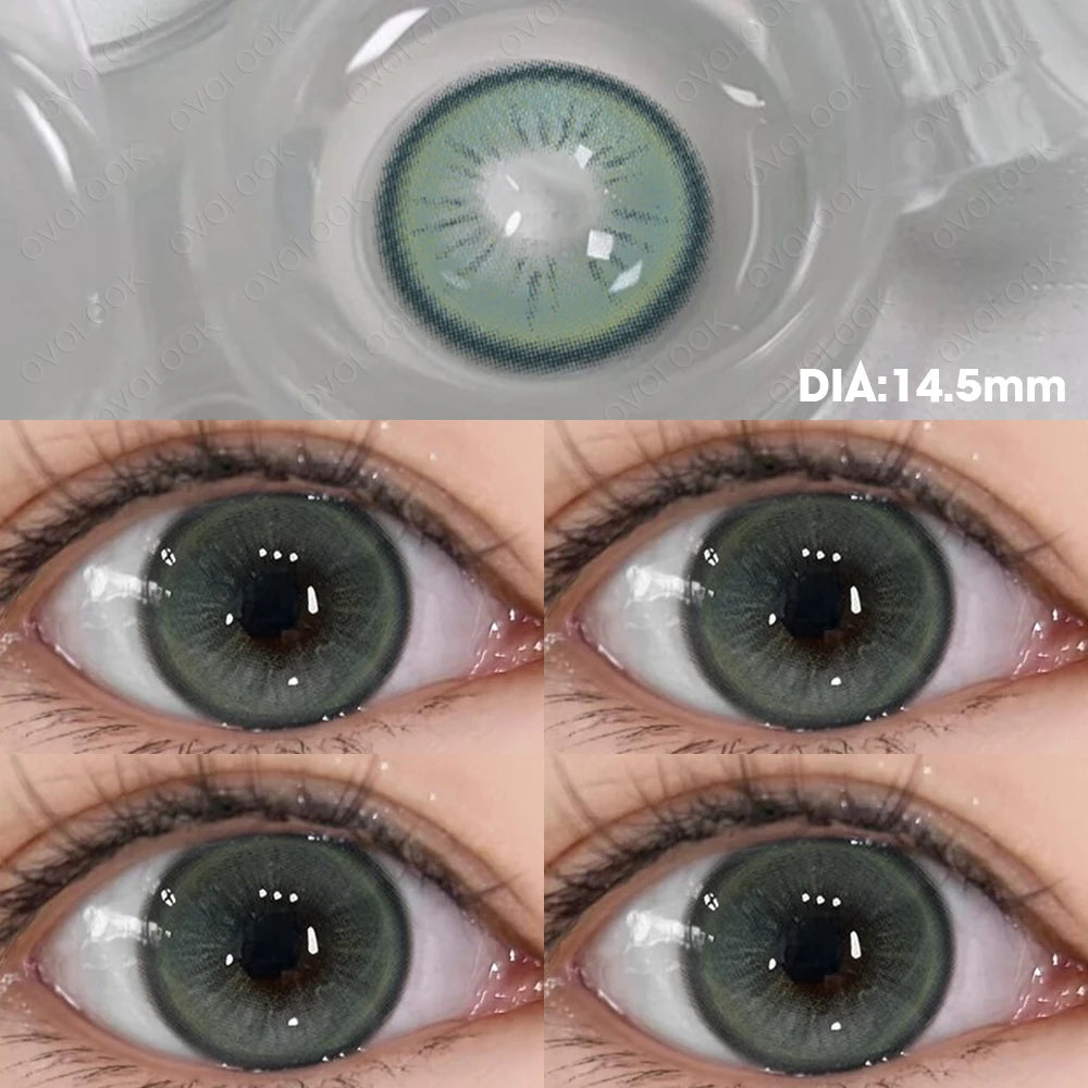 Contact Lenses Myopia Lenses with Diopters Green Pupils Color Contact Lenses for Eyes Blue Lens OVO