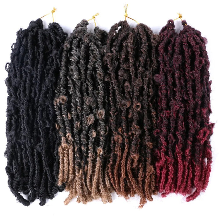 フェイク Locs かぎ針編みヘア 14/24 インチ合成ソフト蝶 Locs かぎ針編み女神編組フェイクヘアエクステンション黒人女性用