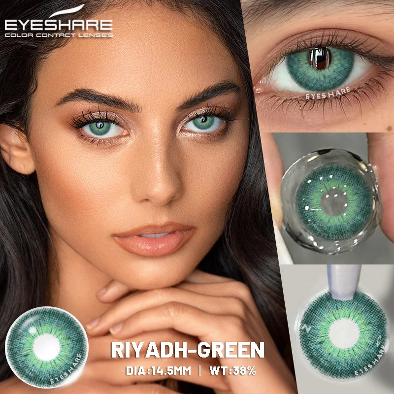EYESHARE Colored Contact Lenses for Eyes 1 Pair Natural Look Blue Lenses Fashion Contact Lenses Blue Eye Lenses Beauty Makeup