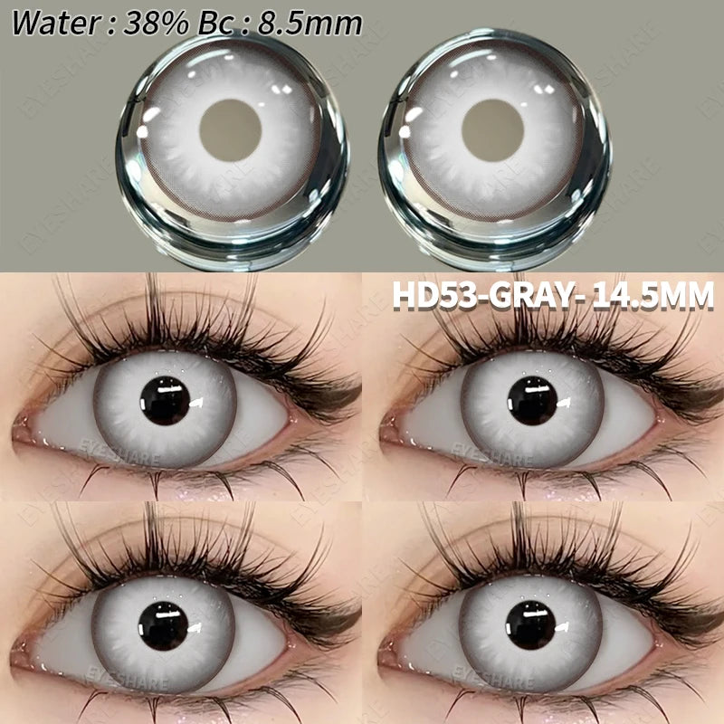 EYESHARE 1 Pair Halloween Colored Contact Lenses for Eyes Cosplay White Crazy Contact Lenses Anime Blue Eye Lenses Black Lenses