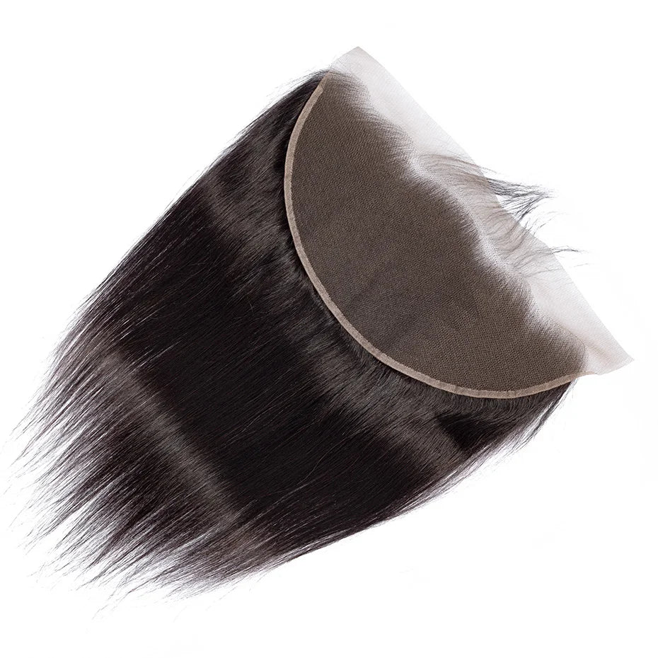 HD Lace Frontal Brazilian Straight Human Hair Pre plucked Natural Color Remy Hair